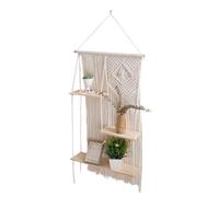 Scaffali A Corda, Scaffale Di Piante Di Corda Di Cotone A 3 Livelli | Decorazioni Per La Casa Rustica Boho, Ripiani Galleggianti Della Corda, Arazzi A Parete Macrame Per Piante, Libri, Vasi Tessitura