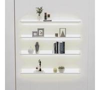 Scaffali A Muro Galleggianti, Montati A Parete, Con Retroilluminazione A LED Incorporata, Adatti Per Il Soggiorno, L'ufficio, L'hotel, L'esposizione Di Articoli Per La Caffetteria ( Color : White , Si