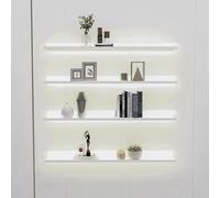 Scaffali A Muro Galleggianti, Montati A Parete, Con Retroilluminazione A LED Incorporata, Adatti Per Il Soggiorno, L'ufficio, L'hotel, L'esposizione Di Articoli Per La Ca(Size:100x20x6cm,Color:bianco)