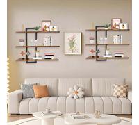Scaffali a Parete a 3 Ripiani con Regolazione della Forma, Robusti e Durevoli, Installazione Flessibile e Versatile per Tutti gli Scenari