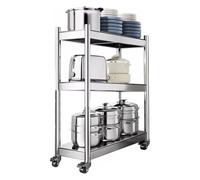 Scaffali cucina in acciaio inox, carrelli bagno 3/4/5 piani accanto al frigorifero, carrelli a rulli stretti, piccoli spazi, spazi stretti,Silver-25x40x80cm