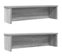 Scaffali da cucina impilabili, 2 pezzi, grigio Sonoma, 60 x 15 x 16 cm, organizer per utensili da cucina e portaposate, per riporre sul piano di lavoro e cassetto