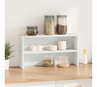 vidaXL Scaffali da Cucina Impilabili 2 pz Bianchi 50x15x16 cm, scaffale da Cucina, organizzatore di gabinetto, scaffale da bancone da Cucina