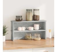 Scaffali da Cucina Impilabili 2 pz Grigio Cemento 60x15x16 cm
