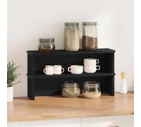 Scaffali da Cucina Impilabili 2 pz Neri 60x15x16 cm