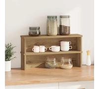 Scaffali da Cucina Impilabili 2pz Rovere Artigianale 50x15x16cm