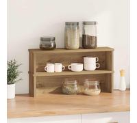 Scaffali da Cucina Impilabili 2pz Rovere Artigianale 60x15x16cm