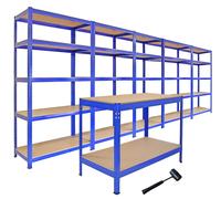 Scaffali da Garage T-Rax ad Incastro Scaffalature da Officina Magazzino - Blu
