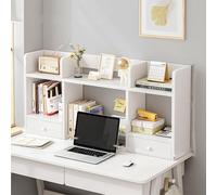 Scaffali Da Scrivania Per Ufficio - Libreria Desktop A 3 Livelli Con Cassetti, Scrivania Per Computer Semplice Piccola Libreria Multistrato, Camera Da Letto Soggiorno Per Camerate ( Color : White , Si