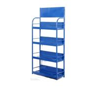 Scaffali Decorativi sospesi espositori per supermercati in Metallo Auto Prodotti di Bellezza Negozi espositore Snack Commerciale da Pavimento a 4 Livelli con parapetto anticaduta(b