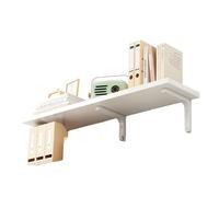 Scaffali di libri galleggianti montati a parete per muro, scaffale per la camera da letto soggiorno per ufficio bagno cucina in legno rustico con staffa di metallo Ivory 20 * 90cm