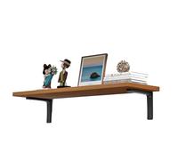 Scaffali di libri galleggianti montati a parete per muro, scaffale per la camera da letto soggiorno per ufficio bagno cucina in legno rustico con staffa di metallo Walnut 20 * 120cm