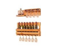 Scaffali di stoccaggio moderni moderni per le tazze di vino appeso, semplici portainne industriali per bottiglie di vino, portabicchieri in legno per il display da bar, porta bottiglia di vino a