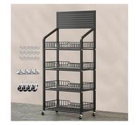 Scaffali espositori in metallo, scaffalatura mobile, per supermercato, snack, frutta e verdura, per cucina e mercato