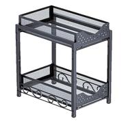 Scaffali estraibili per armadietto, con cestello scorrevole, 2 ripiani, resistenti, impilabili, per cucina, cassetti