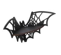 Scaffali galleggianti a forma di pipistrello in legno - elegante rack per organizzatore d'angolo con finitura nera e costruzione robusta | Memoria montata a parete per casa, cucina, decorazioni per il