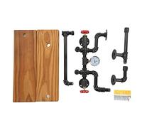 Scaffali galleggianti Design del tubo industriale montato a parete Scaffali di stoccaggio a 2 livelli per soggiorno camera da letto bagno in legno massiccio ghisa malleabile