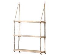 Scaffali galleggianti in legno per parete, piante, fiori, altalena, corda da appendere, decorazione per la casa e il soggiorno, 1/2/3 livelli (3 livelli)
