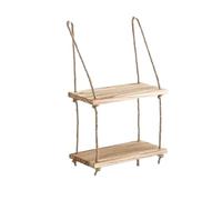 Scaffali galleggianti in legno per parete, piante, fiori, altalena, corda da appendere, decorazione per la casa e il soggiorno, 1/2/3 livelli (2 livelli)