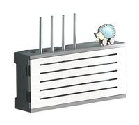 Scaffali galleggianti in legno recinzioni router a parete router mensola di stoccaggio presa schermatura filo finitura scatola metallica creativa decorativa (colore: grigio (b) Dimensioni: 42,5 x 20 x