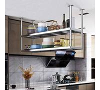 Scaffali galleggianti per cucina e bar, montaggio a soffitto, espositore per bicchieri da vino, bottiglie e libri, elegante decorazione per la casa (80 x 35 x 80 cm)