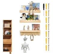 Scaffali galleggianti per libri 'asilo, 3 pezzi, decorazione in legno