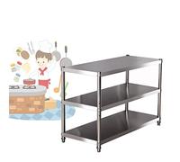 Scaffali in acciaio inox resistente per cucina e ufficio, durevole tavolo da lavoro