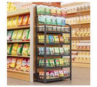 Scaffali in metallo a 3 livelli con ruote, espositore portatile per snack, supporto per organizzare concessione mobile