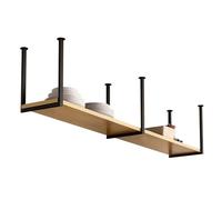 Scaffali industriali scaffale sospeso al soffitto per pentole e padelle espositori portabicchieri da vino per bar cucine scaffalatura in legno e metallo con struttura in ferro(1-layer 110x30x40cm)