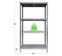 SCAFFALI metallo 120x50 4 ripiani SCAFFALATURE Professionali SCAFFALE Robusto