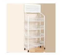 Scaffali Organizer For Merce A 4 Livelli For Negozi Di Supermercati, Panifici, Porta Snack, Espositori For Caramelle For Supermercati, Dolci E Frutta, For Cucina(White,Four L 60 * 27 * 140CM)