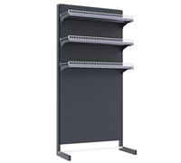 Scaffali per congelatore per supermercati, scaffalature commerciali per vendita al dettaglio per comode forniture per ufficio o negozi di liquori, ripiani resistenti (bianco, 122,5 x 39 x 196 cm)