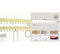 Scaffali Per Gioielli A Parete Da 2 Pezzi E Borsa Con Coulisse Da 10 Pezzi, Design A Sospensione A 12 Ganci, Collana, Braccialetto, Accessori Per La Conservazione Degli Espositori Da Parete.