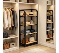 Scaffali per lo stoccaggio: scaffalature metalliche regolabili a 5 ripiani per garage ad alta resistenza; scaffali in legno regolabili da 60, 80, 100 e 120 cm; scaffali multiuso(60x30x123cm)