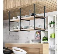 Scaffali portaoggetti montati a soffitto, mensole industriali da soffitto, mensole sospese galleggianti, scaffali rustici per Garage, mensole in Legno, mensole da Parete