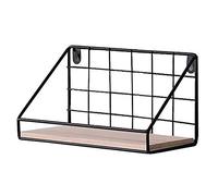 Scaffali portaoggetti rustici in filo metallico, espositori in legno sospesi for bagno, camera da letto, soggiorno, cucina, ufficio, robusti scaffali a parete con capacità di carico di 8 kg(25cm)