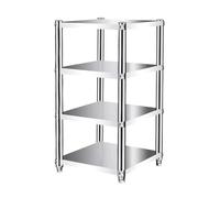 Scaffali regolabili in acciaio inox resistente, 4 ripiani, per cucina, garage, ufficio, ristorante, grande capacità (60 x 25 x 120 cm)