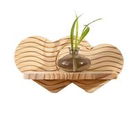 Scaffali sospesi | Conservazione e presentazione in legno rustico | Mensola angolare a forma di cuore per montaggio a parete | Per camera da letto, soggiorno, bagno, cucina, ufficio, appartamento