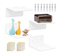 Scaffali trasparenti da parete | 4 pezzi decorativi multiuso | 10 cm scaffali versatili e stabili - per riporre camera da, cucina, libreria, soggiorno, album, bagno, posto di lavoro