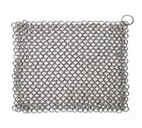 Scafo scrubber per catena 20,3 x 15,2 cm in acciaio inox antiruggine, resistente in ghisa, pulitore per pentole, padelle, griglie e altro ancora, con anello per appenderlo.