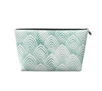 Scaglie di marmo con geometria bianca menta acqua, Borsa da toilette Borsa per trucco Borsa per cosmetici Borsa da toilette da viaggio portatile