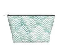 Scaglie di marmo con geometria bianca menta acqua, Borsa da toilette Borsa per trucco Borsa per cosmetici Borsa da toilette da viaggio portatile