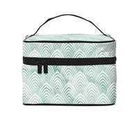 Scaglie di marmo con geometria bianca menta acqua, Borsa per il trucco Borsa per cosmetici Borsa da viaggio portatile da viaggio Astuccio per matite