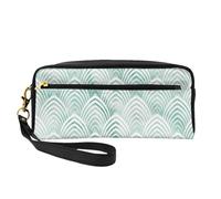 Scaglie di marmo con geometria bianca menta acqua, Borsa per il trucco Borsa per cosmetici Borsa da viaggio portatile da toilette Astuccio in pelle per donne e ragazze