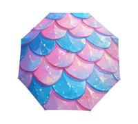 Scaglie Di Sirena In Marmo Rosa Ombrello Pieghevole Automatico Ombrelli Antivento Protezione UV da Viaggio per Bambini Ragazzi Ragazze