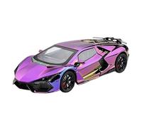 Scala 1/24 Modello in miniatura Auto sportive Pressofuso in lega Supercar Luce sonora Porte aperte Tirare indietro Batteria non inclusa(Purple)