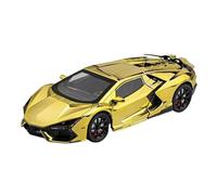 Scala 1/24 Modello in miniatura Auto sportive Pressofuso in lega Supercar Luce sonora Porte aperte Tirare indietro Batteria non inclusa(Yellow)