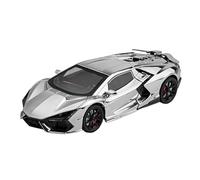 Scala 1/24 Modello in miniatura Auto sportive Pressofuso in lega Supercar Luce sonora Porte aperte Tirare indietro Batteria non inclusa(Silver)