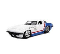 Scala 1:24 Per CORVETTE STINGRAY 1963 Modello Di Auto D'epoca Classiche In Miniatura Collezione Di Veicoli Finiti Giocattoli Metal Vehicles non RC(Rosso)