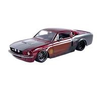Scala 1:24 Per Ford Shelby GT500 1967 Modello Classico Antico Modello Di Auto Finito Ornamenti Per Scene Di Festa Giocattoli Metal Vehicles non RC(Rosso)